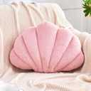 Seashell Pillow Sea Shell Decorative Throw Pillows for Bed Aesthetic Room Decor Dusty Pink Shell Shaped Pillow Cute Beach Plush Pillows for Couch (13x10 Inch)
