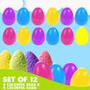 ArtCreativity Magic Sand Easter Eggs - Set of 12 Pre-Filled Easter Eggs - Easter Stuffers - Colorful Surprise Eggs for Kids in Assorted Vibrant Colors - Egg Hunt Supplies - Easter Basket Stuffers