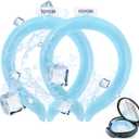 2PCS Neck Cooling Tube with Cold Insulated Bag, Reusable Ice Neck Ring Wearable Body Cooler Products for Summer Heat (Blue*2)