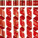 MEEDEE Red Velvet Wired Ribbon - 2.5 Inch, 6 Rolls, 36 Yards - Ribbon Set for Christmas Trees