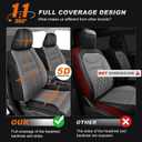 AOMSAZTO Custom Fit Seat Covers for CRV 2015 2016 Full Set Faux Leather Car Seat Covers CR-V Car Seat Protector Black+Gray