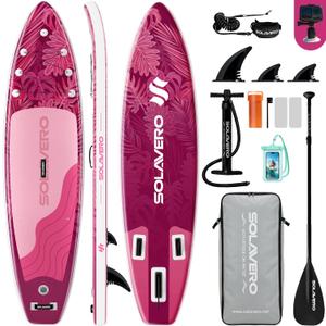 SOLAVERO 10'6" Inflatable Stand Up Paddle Board for Adults Supports 450LB | 33" Wide, SUP with Premium Accessories, Non-Slip EVA Deck & 10 D-Rings, Easy Inflate & Storage, for Fishing, Surfing & Yoga