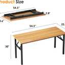 Need Folding Desk, 54 inch Large Computer Desk for Home Office, No Install Needed Study Student Writing Table Desk Workstation, Teak Black