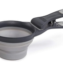 Dexas Pets Collapsible KlipScoop Collapsible Dry Dog Food Scoop and Dog Food Bag Clip, 1 Cup Capacity, Light Gray (PW660432429) (Pack of 1)