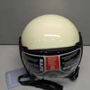 Yesmotor 3/4 Motorcycle Helmets Retro Open Face Vespa Scooters Helmet with Clear Visor for Men and Women - White, Medium