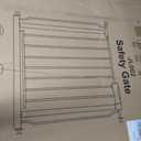 Extra Wide Baby Gate 62.2-66.9 Pressure Mounted, Child Dog Pet Safety Gates with Walk Through Door for Doorways Stairs No Drilling in Door, White