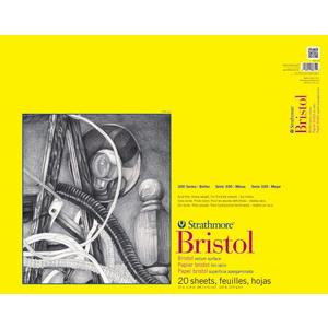 Strathmore 300 Series Bristol Paper Pad, Vellum, Tape Bound, 19x24 inches, 20 Sheets (100lb/270g) - Artist Paper for Adults and Students - Charcoal, Pen and Ink, Marker, and Pastel