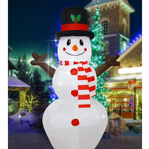 Christmas Inflatables Snowman Lighted Inflatable Christmas Garden Yard Lawn Decoration with Built in Fan and Anchor Ropes 5 Feet Tall