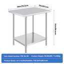 OSTBA Stainless Steel Table for Prep & Work 24x30 Inches, NSF Metal Commercial Heavy Duty Table with Adjustable Undershelf and Adjustable Foot for Restaurant Kitchen Home and Hotel