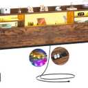 Aheaplus Headboard for King Size Bed with Storage and Outlets, Rustic Brown
Headboards with LED Light, Power Outlets, USB Ports King Size Head Board, Wood headboard Only Sturdy and Stable Headboards