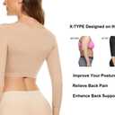 KSKshape Arm Shaper for Women Post Surgery Arm Lipo Compression Sleeves Front Closure Shapewear Bra Posture Corrector (Beige, XL)