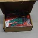 Hillban 3 Pcs Christmas Elf Costume Set Women Short Sleeve Christmas Dress Thigh High Socks Santa Hat (Medium, Bright Style)