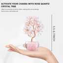 6 inch Rose Quartz Crystal Tree of Life Healing Chakra Tree for Positive Energy, Good Luck Gemstone Money Tree Bonsai Feng Shui Tree for Home Office Desk Decor Reiki Spiritual Gift for Women