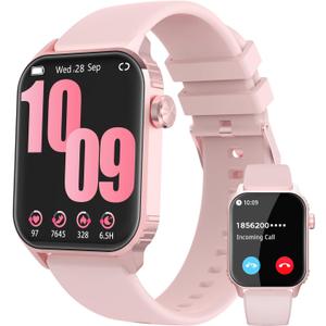 DIVOAZBVO Smart Watches for Women Men, 120 Sports Modes Smartwatch with 1.83 inches HD Display, Heart Rate/ Sleep Monitor, IP67 Waterproof, Bluetooth Call & Music Control for iPhone/ Android Pink