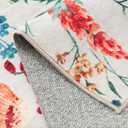PureCozy Beige Area Rug 8x10 Floral Washable Living Room Kitchen Boho Carpet Non Slip Low Pile Indoor Accent Lightweight Soft Throw Rug for Bedroom Office Dining Room Nursery Farmhouse