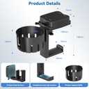 2 x KDD 3 in 1 Headphone Hanger with Cup Holder - Rotatable Headset Hook & Desk Cord Organizer - Suitable for Coffee Mups, Water Cups, Headphone, Charging Cables, Home & Office