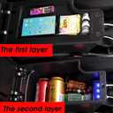 Consoles Armrest for Nissan Juke 2010-2017 Center Console Box Armrest Box Double Layer Storage with USB Port (Black with Red Line)