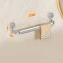 Suction Cup Towel Rack Wall-Mounted Towel Bar No Drilling Rustproof Holder Self Adhesive Hanger for Bathroom Kitchen RV Wall Shower Bath Clear White (16inch)
