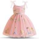 Nileafes Toddler Girl Tulle Dress Casual Summer Princess Dresses (3-4T, 120-pink)