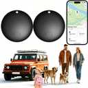 GPS Tracker for Vehicles No Monthly Fee, Mini GPS Tracker for Kids, Tracking Devices for Cars Hidden Works with Google's Find Hub (Android Only) Pet Tag Tracker for Dogs Bike Keys (2-Pack)