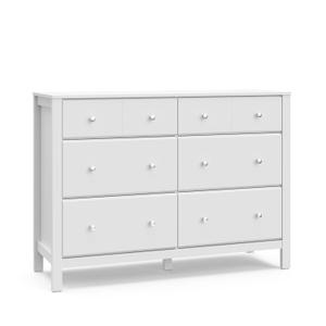Storkcraft Horizon 6 Drawer Dresser (White)  GREENGUARD Gold Certified Dresser for Nursery & Kids Room, Modern Storage with Interlocking Drawer System