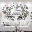 DecorSmart Love Family Tree Wall Decor Picture Frame Collage Removable 3D DIY Acrylic Wall Stickers for Living Room with Red Heart and Quote Family Like Branches on a Tree