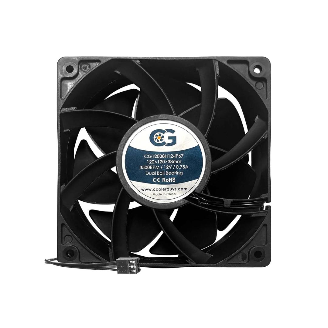 Coolerguys 12vDC Waterproof IP67 Fan (High Speed, 120x38mm)