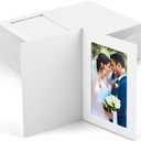 Fainne 200 Pack Photo Folders 4x6Inch Cardboard Picture Frame Photo Frame Thank You Cards Cardboard Folders Paper Greeting Cards Inserts for Portraits Christmas Wedding(4 x 6 Inch,White)
