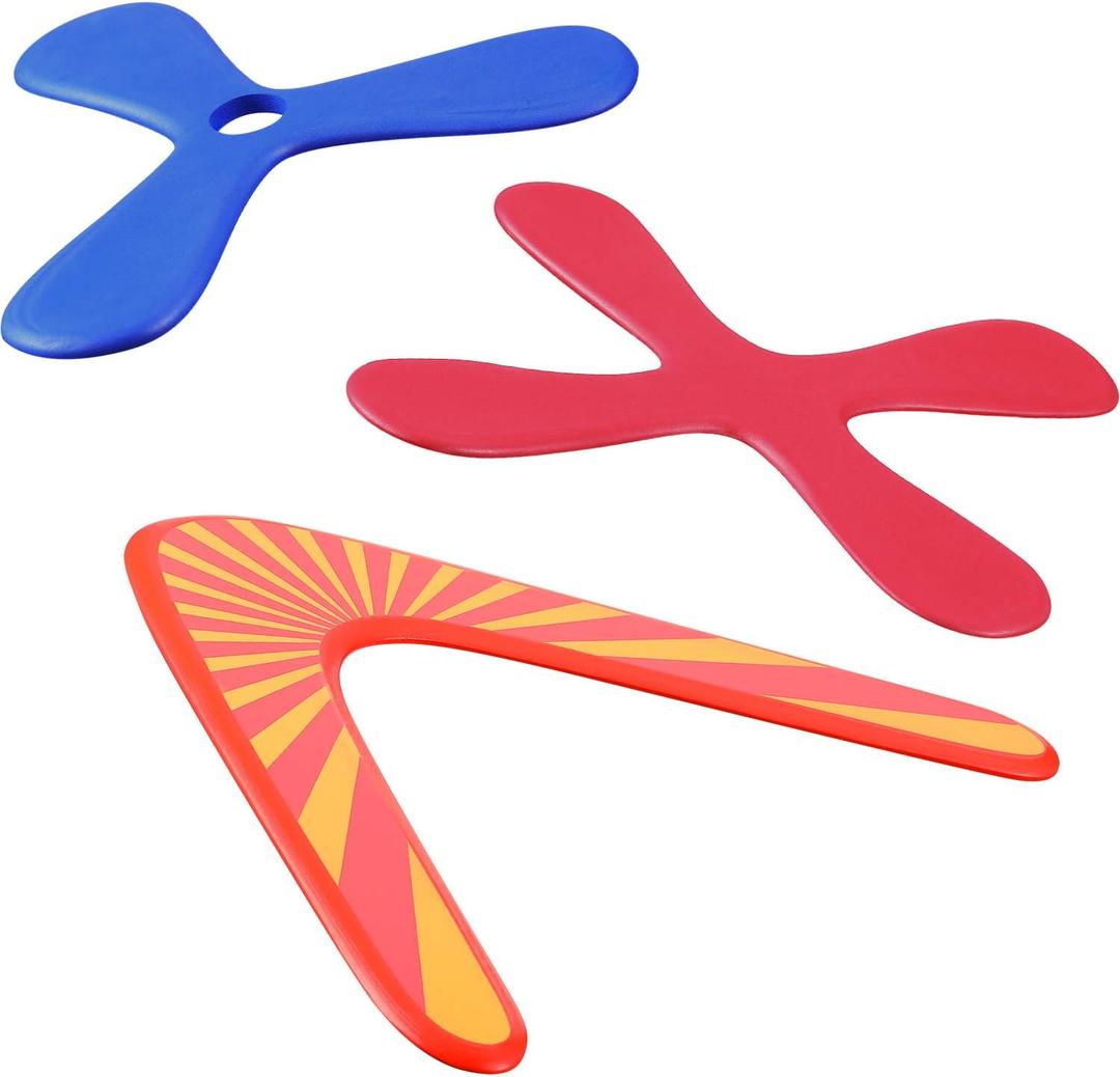Tatuo Set of 3 Returning Boomerang, Wood and Soft Boomerang for Athletes, Sports Game Toy to Beginners, Young Throwers (Suit for Child Over 12 and Playing with Parent's Supervision)