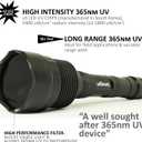 uvBeast V3 365nm Black Light UV Flashlight High Definition Ultraviolet - HIgh Power and Long Range Professional Grade Beam Best for Professional/Commercial Use USA Stock