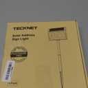 TECKNET Solar Address Sign, Waterproof Solar Powered House Numbers, 3-Color LED Illuminated Address Plaques with Stake, Wall Mounted/In Ground Lighted Address Number for Outside Home, Yard, Garden