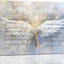 The Ten Commandments Wall Art for Living Room The 10 Commandments Wall Decor Christian Bible Verse Scripture Pictures Church Decor Canvas Prints Motivational Framed Artwork Framed for Bedroom 16"x12" (Wings)