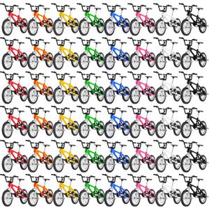 Poen 48 Pcs Kids Mini Finger Bikes Party Favors Miniature Fidget Bicycle Toy Metal Finger Bikes for Students Class Prizes Birthday Gift Goodie Bag Stuffers Carnival Prizes Christmas Stocking Fillers