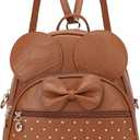 KL928 Girls Mini Backpack Bowknot Polka Dot Cute Daypacks Convertible Shoulder Bag Purse for Women
