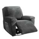 NORTHERN BROTHERS Stretchy Recliner Chair Covers, Velvet Recliner Covers, Lazy Boy Chair Cover (Dark Grey, 1 Seat)