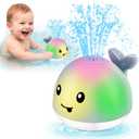 WAVISA Light Up Whale Bath Toys Sprinkler for Babies 6-12 12-18 Months, Kids Ages 1-3 2-4, Baby Infant Toddler Summer Pool Water Fountain Bathtub Toys for 1 Year Old Boys Girls Birthday Gifts
