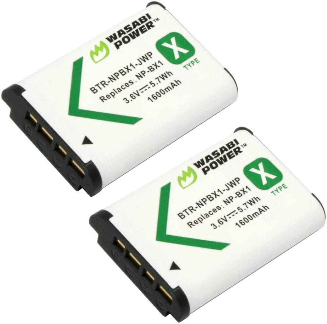 Wasabi Power NP-BX1 Battery (2-Pack) for Sony NP-BX1/M8, ZV-1, ZV-1 II, Cyber-Shot DSC-HX95, HX99, HX350, RX1, RX1R II, RX100 (II/III/IV/V/VA/VI/VII), FDR-X3000, AS300, and More