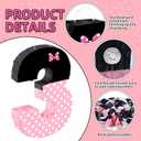 15.7 x 11.5 x 3 Inch Pink Bow Number 3 Pinata,Pink Bow Birthday Decorations, Fillable Hanging Piata with Stick Blindfold Confetti for Girls Boys 3rd Anniversary Party Decorations