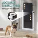 Dog Door for Door 3 Flaps Large, All Aluminum Doggy Door, Doggie Door
18.7" x 9.92" flap opening, Pets Up to 110lbs, fit door 1.26" - 2.08" thick, Closing Panel, Safety Locks, Dustproof Rustproof