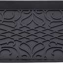 Superio Rubber Boot & Shoe Tray, 34 x 14 x 2 Rectangle, Heavy Duty, Protects Floors from Water and Dirt, Waterproof for All Weather Indoor Outdoor Use, Black