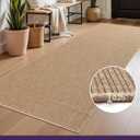 DEXI Hallway Runner Rug 3.3x12, Woven Braided Farmhouse Runner Carpet Indoor, Absorbent Thin Long Entryway Runners for Kitchen, Laundry Room, Patio Entrance, Beige