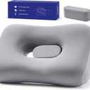 Adjustable Ear Pillow for Side Sleepers - 2-in-1 Modular Design, 60D Memory Foam Neck Support Pillow, Firm Cervical Support for CNH & Ear Piercing Relief, Washable Cooling Cover (Gray)