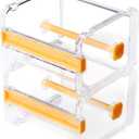 molshine 2 Pack Transparent Desktop Multi Washi Masking Tape Storage Dispenser,Tape Cutter,Tape Roll Holder (Not Include Masking Tape) (Yellow)