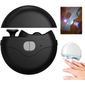 Electric Nail Clipper, 2 in 1 Automatic Nail Trimmer with Polishing, 3 Speeds Strong Power Nails Trimmer with Light, Clip Storage, Rechargeable Toenail Clippers for Adults Seniors (Black)