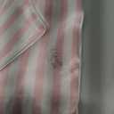 THXSILK Silk Women's Pajama 2-Piece Set, Large Size 6A Pure Mulberry Silk Soft Luxury V Neck Pink Striped Long Sleeve Tops Nightwear with Long Pants