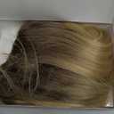 BARSDAR Short Bob Wig with Bangs - Ombre Blonde Bob Wig for Women - Heat Resistant Synthetic Hair with Brown Roots - 12 Inch