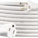Amazon Basics Extension Cord, 15 Ft, 3 Prong Outlet Extender, Indoor Extension Cord, 13 Amps, 125V, White