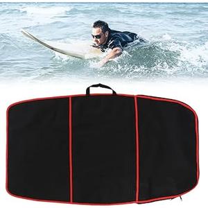 Surfboard Bag, 48x28 Inch Durable Polyester Bodyboard Carry Bag with Side Handle, Double Zipper & External Pocket, Suitable for Surfboard, Boogie Board, Red Stripe