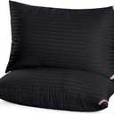 EIUE Bed Pillows for Sleeping 2 Pack Queen Size 20 x 30 Inches Super Soft Down Alternative Microfiber Filled Pillows, Pillows for Side and Back Sleepers, Black