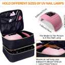 Nail Polish Organizer, Handheld Double Layer Organizer Holds 30 Bottles (15 ml/0.5 floz) with Adjustable Dividers for Nail Polish Small Manicure Lamp Manicure Tools Essential and Travel,Black (EXP 07/23/26)